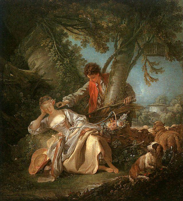 Francois Boucher The Sleeping Shepherdess Norge oil painting art
